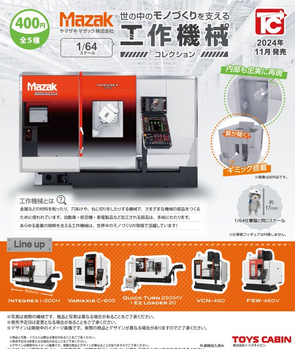 ヤマザキマザック 1/64工作機械コレクション（再販）【トイズキャビン